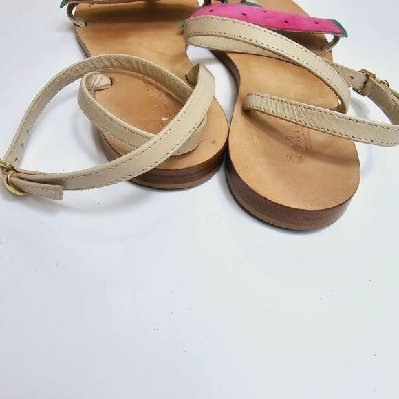 Cornetti Italy Suede Watermelon Thong Sandals Size 39 - Picture 7 of 10